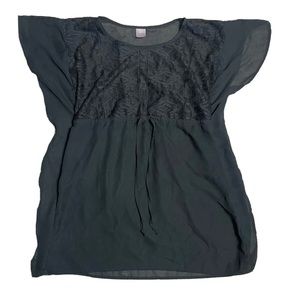 Size Medium - Women's XHILARATION Black Sheer Swimsuit Cover Up